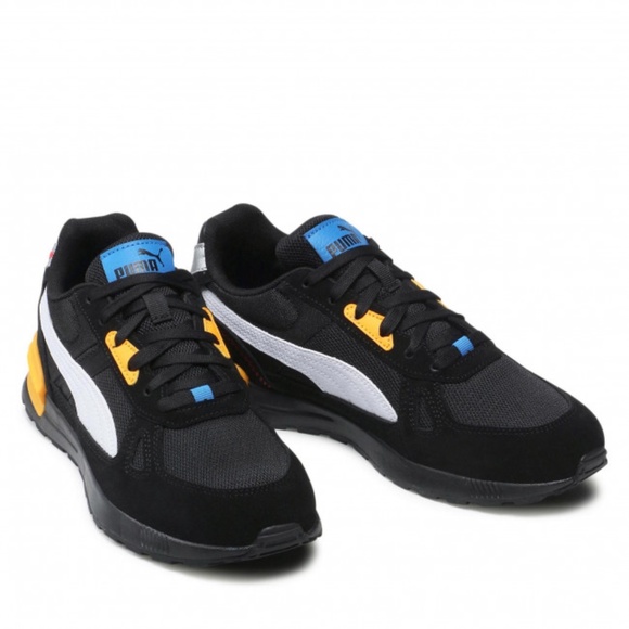 Puma Graviton Pro Low Mens Casual Shoes Black Yellow Blue 380736-04 NEW Sz 7 - Picture 5 of 8